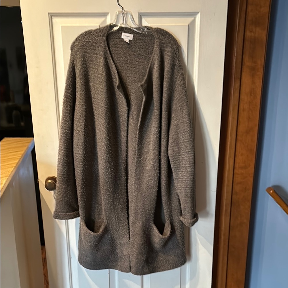 Old Navy open front long cardigan darkish grey color